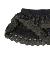 SKULL LACE Scalloped Embroidery Skirt