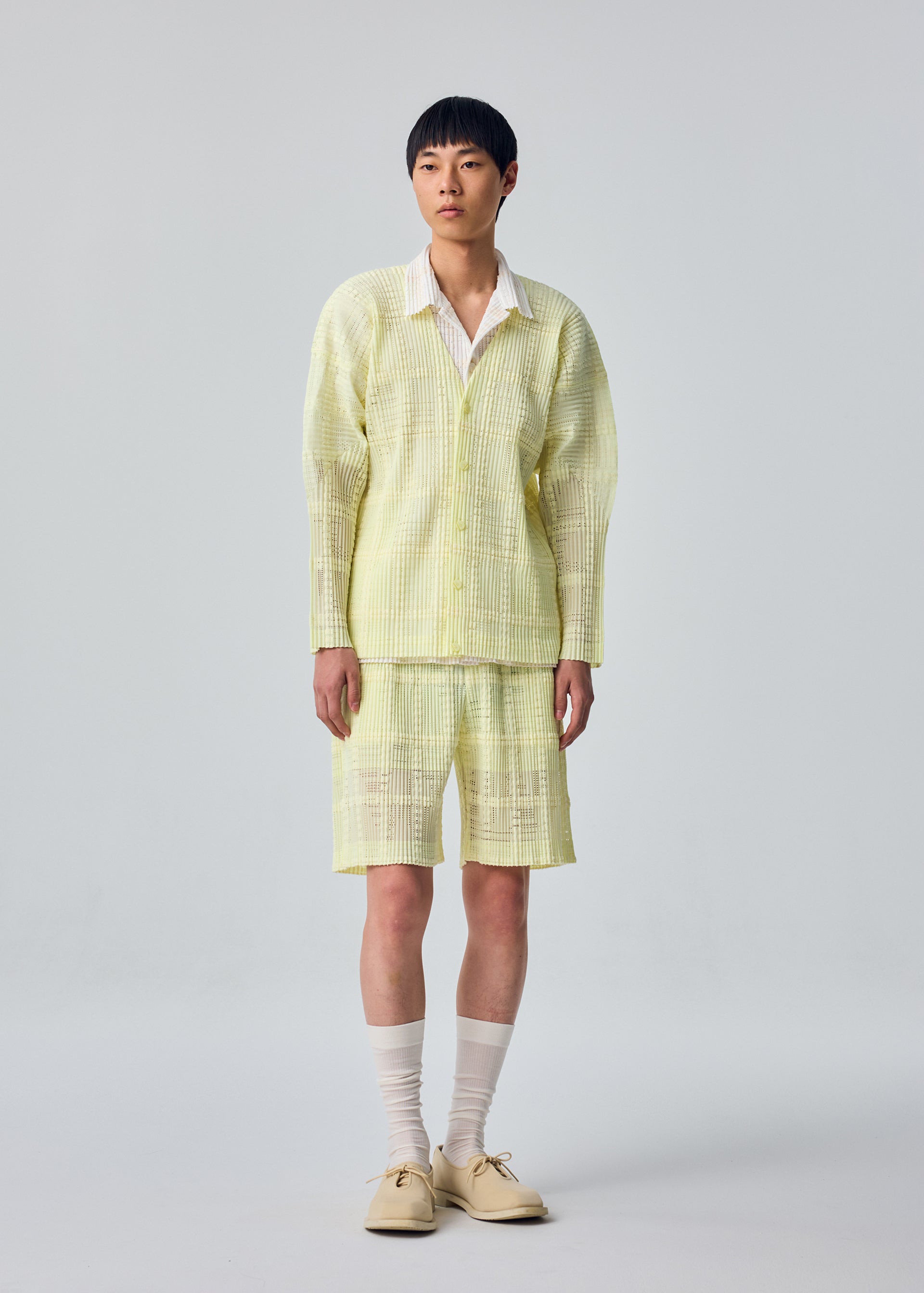 Lace Grid Pleats