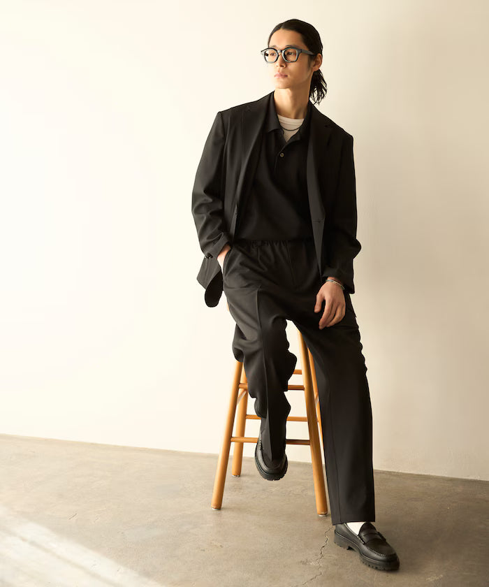 Functional Material Jacket & Wide Slacks Set Up / Washable / UV Cut / Quick Dry / Contact Cooling
