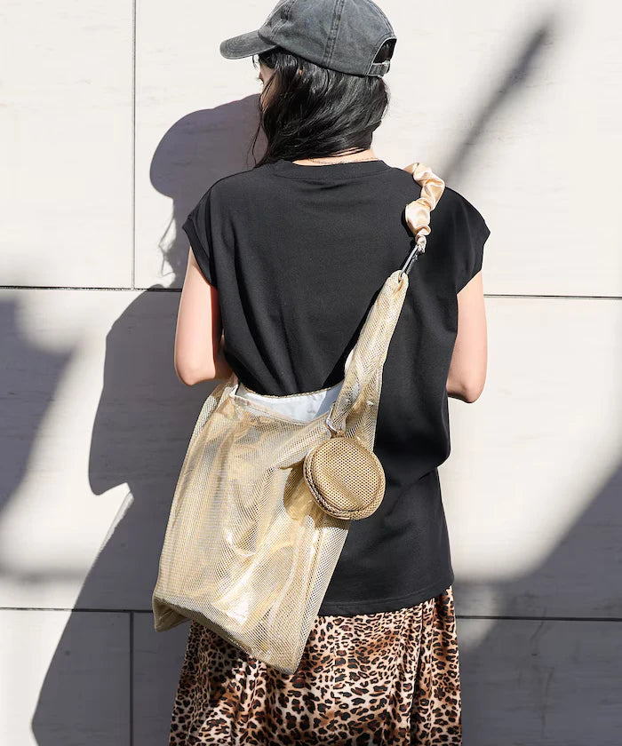 Multiway Frill Shoulder Layered Mesh Bag