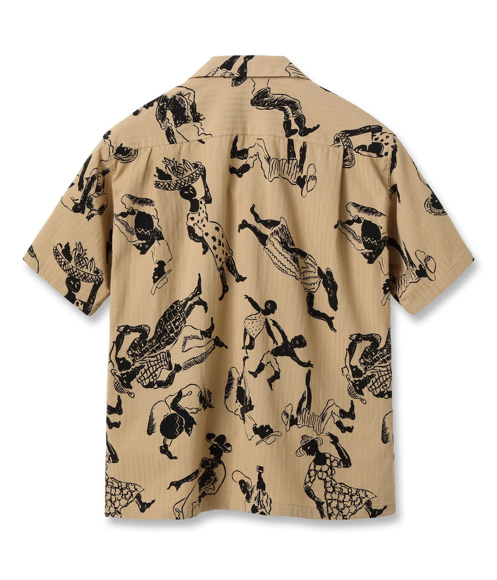 DOBBY COTTON OPEN SHIRT “CARIBBEAN”