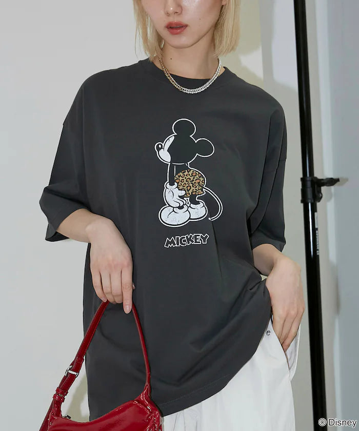 <Functional Material>Mickey Mouse & Minnie Mouse/Face T-Shirt Limited Edition