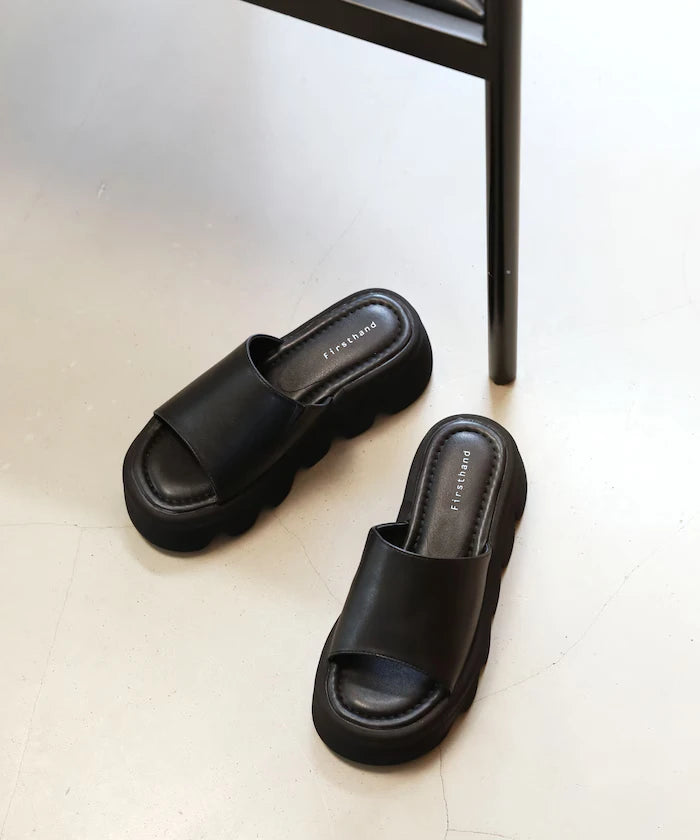 Volume Curved Sole Leatherette Covered Sandal