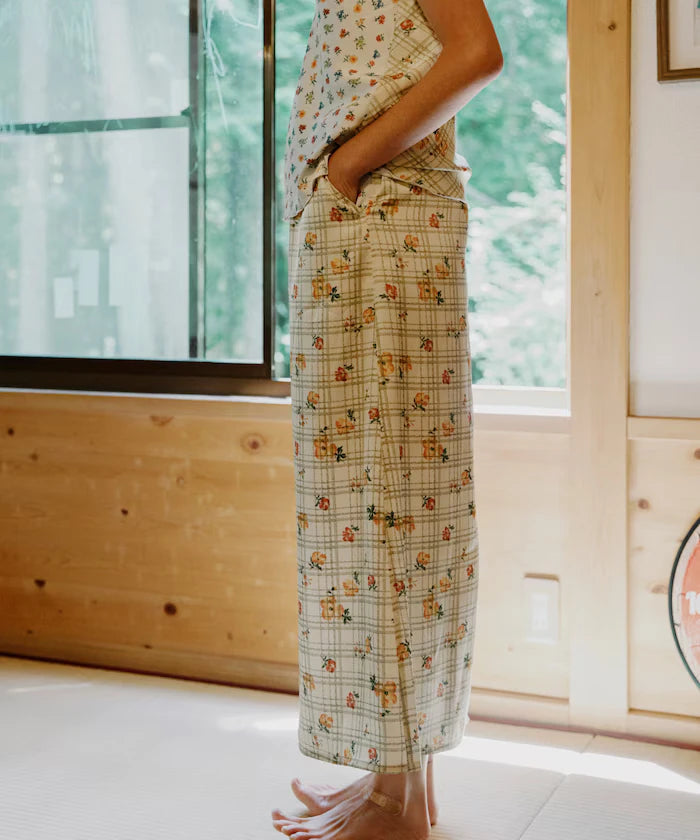 Floral Satin Skirt