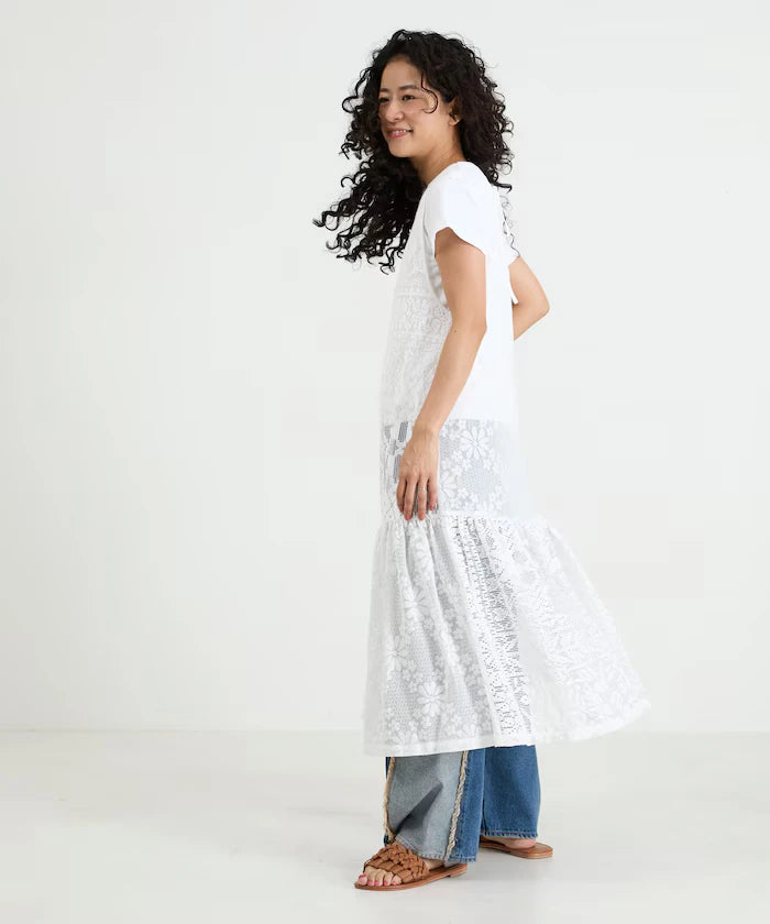 2WAY Lace Tiered Sleeveless Dress