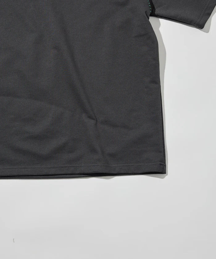 Box Silhouette Contrast Ladder Stitch Crew Neck T-Shirt
