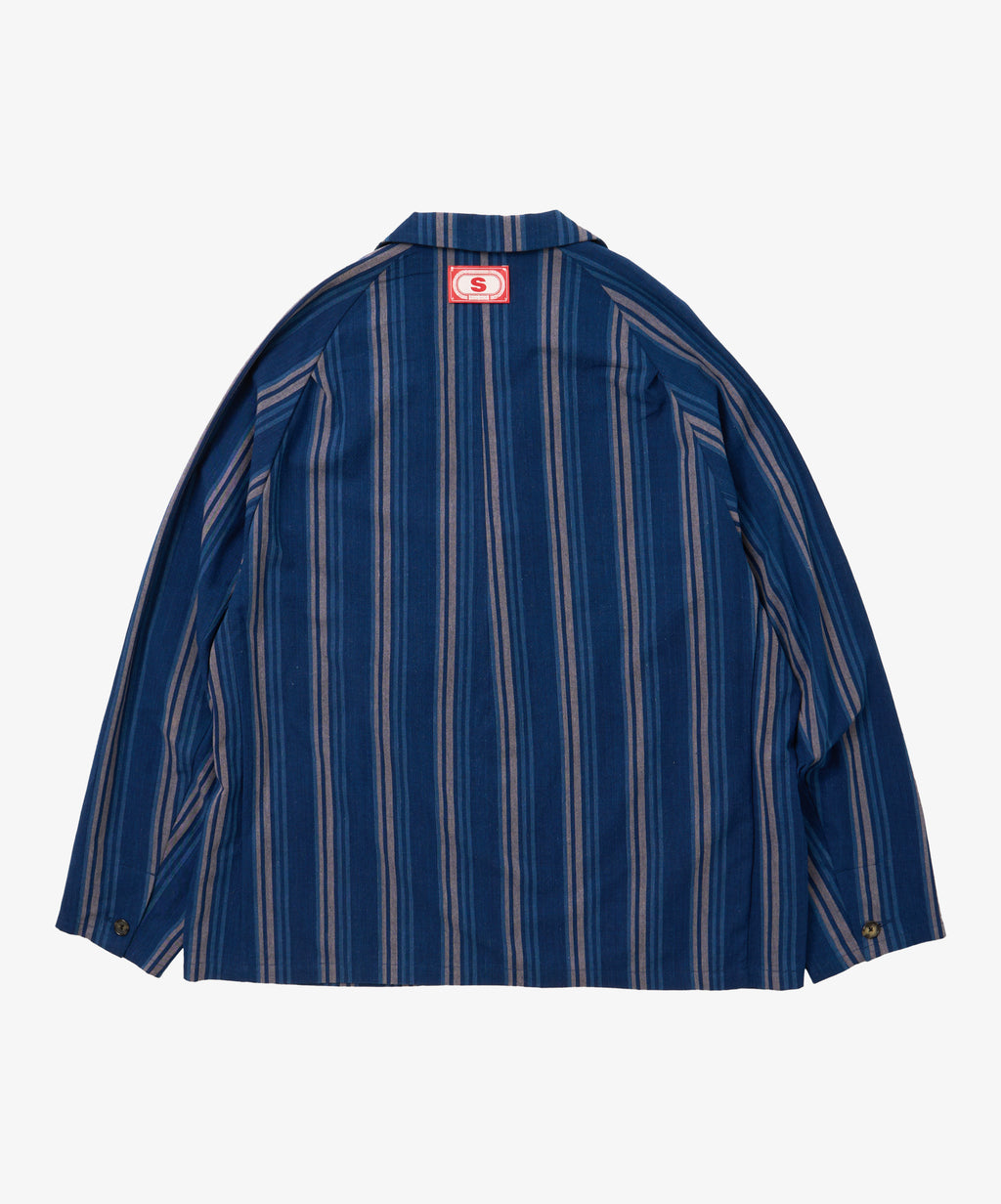 bingo kasuri veste two button navy stripe