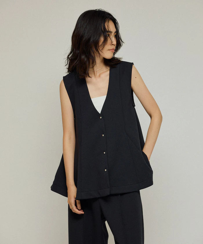 Peplum Silhouette V-Neck Gilet / Vest
