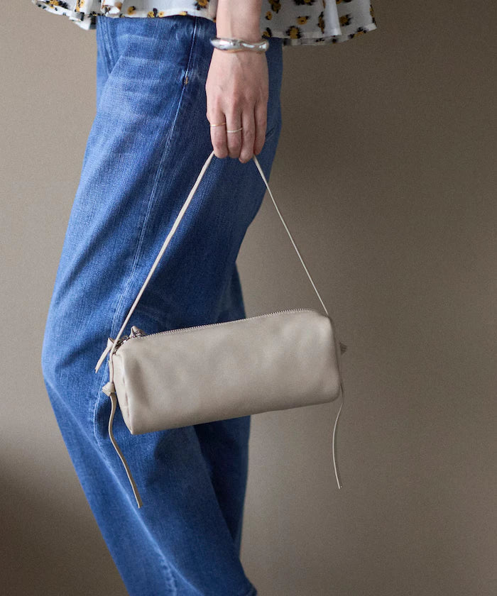 Leather Roll Boston Bag / Cowhide / Water-Repellent Leather