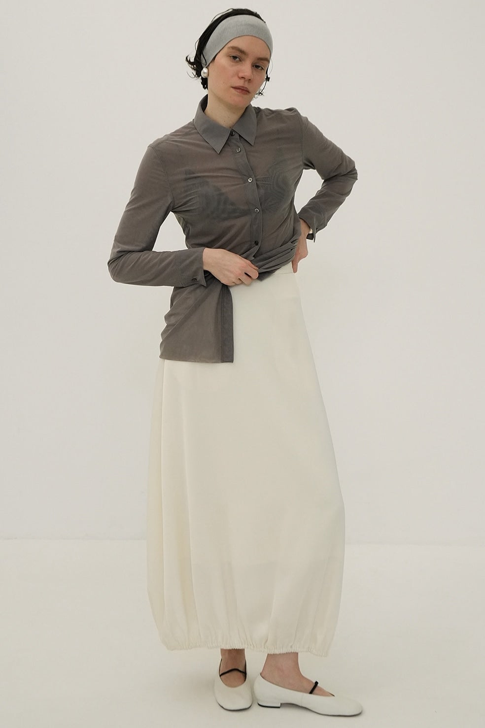 SATIN BALLOON SKIRT