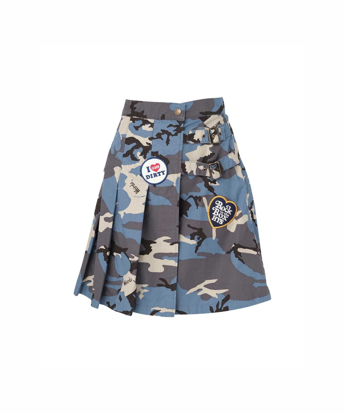 Military Pleated Wrap Skirt