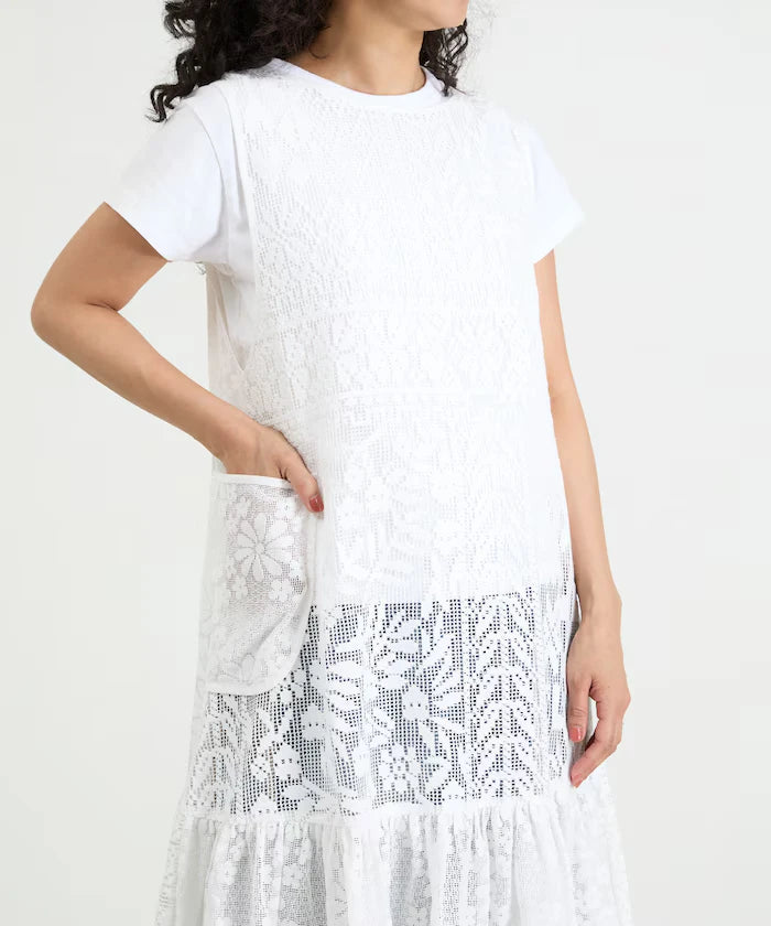 2WAY Lace Tiered Sleeveless Dress
