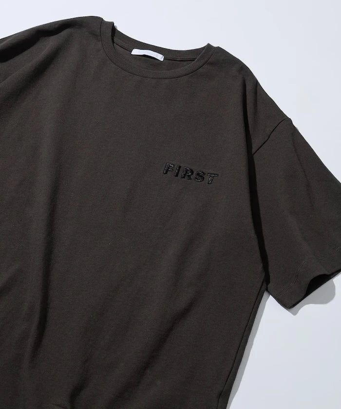 6 Ounce Front Logo Embroidered Crew Neck T-Shirt / One Point Design T-Shirt Left Chest Embroidery First Limited Edition