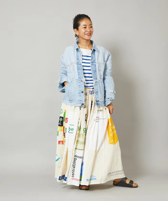Vintage European Eco Bag Remake Skirt