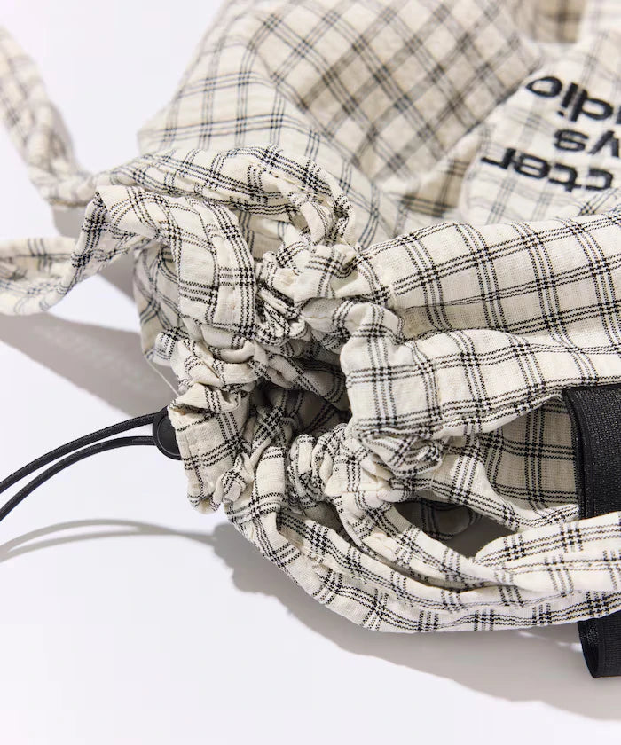 BetterDays Studio × FREAK'S STORE Drawstring Check Tote Bag
