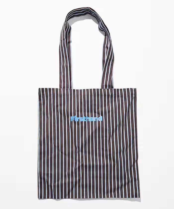 Stripe Print Canvas Tote Bag