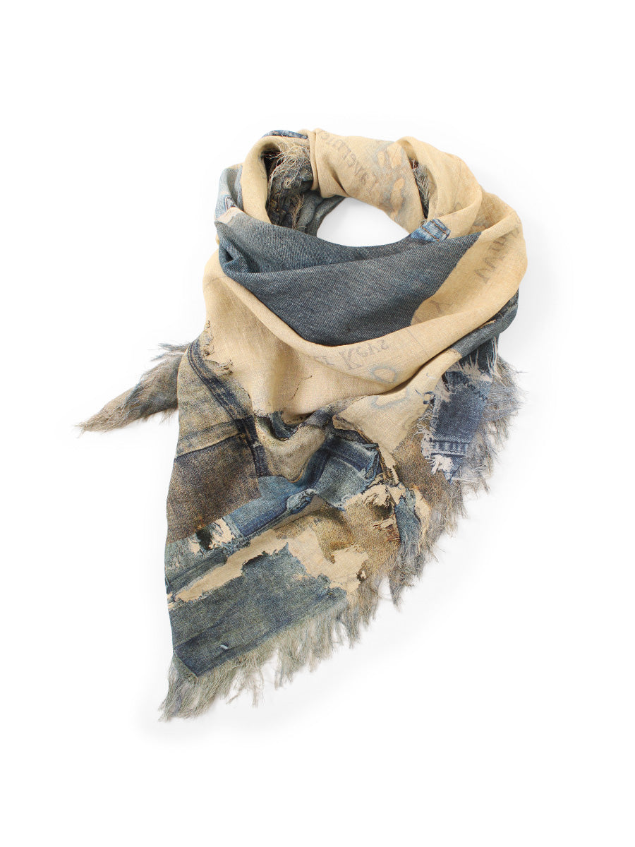 Rayon Fringe Square Stole (KAYO HUESO De...
