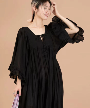 India Square Neck Frilled Dress
