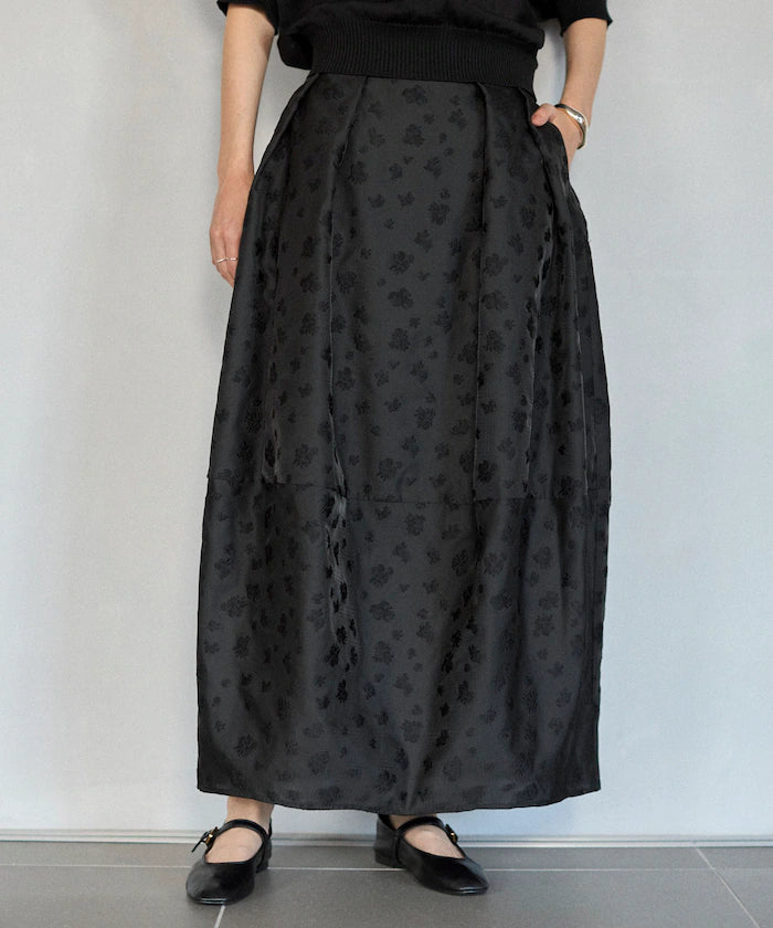 Flower Sheer Jacquard Cocoon Skirt