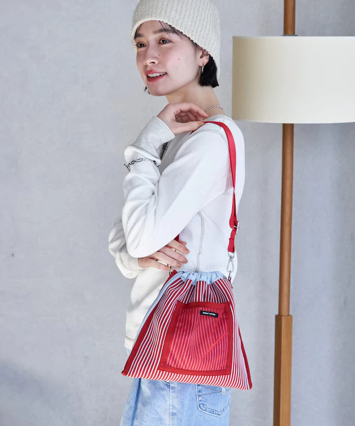 Multiway Color Knit Frill Shoulder Bag