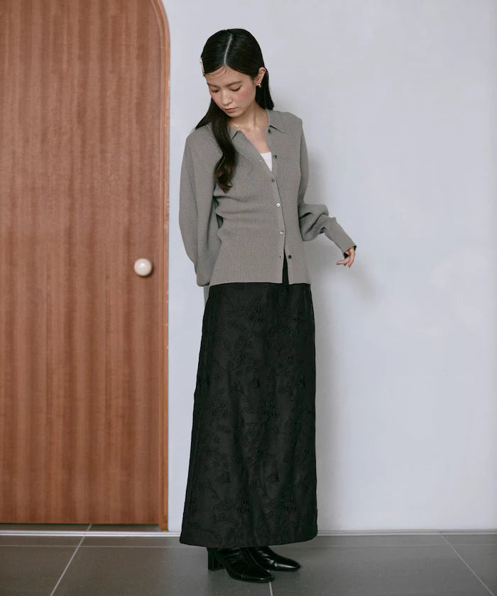 Flower Embroidery I-Line Easy Skirt