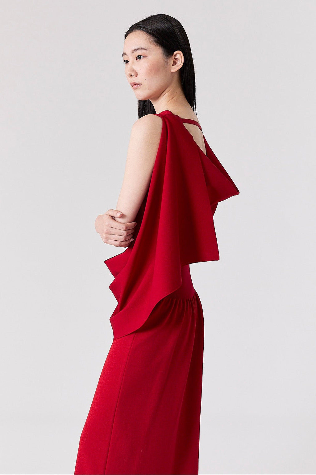AC MILAN DRAPED SLEEVELESS DRESS