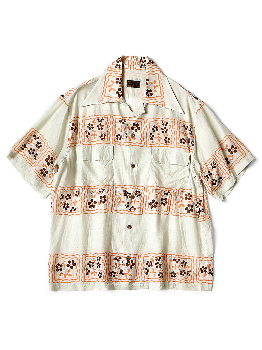 Silk Rayon COOKIE Pattern Langle Color Aloha Shirt