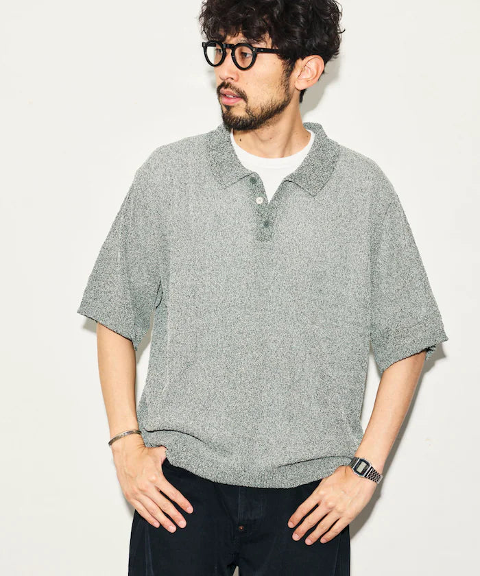 Dry Touch Boucle Yarn Knit Polo Shirt