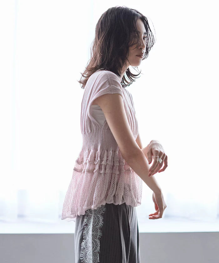 Japan Made Whole Garment Peplum Top