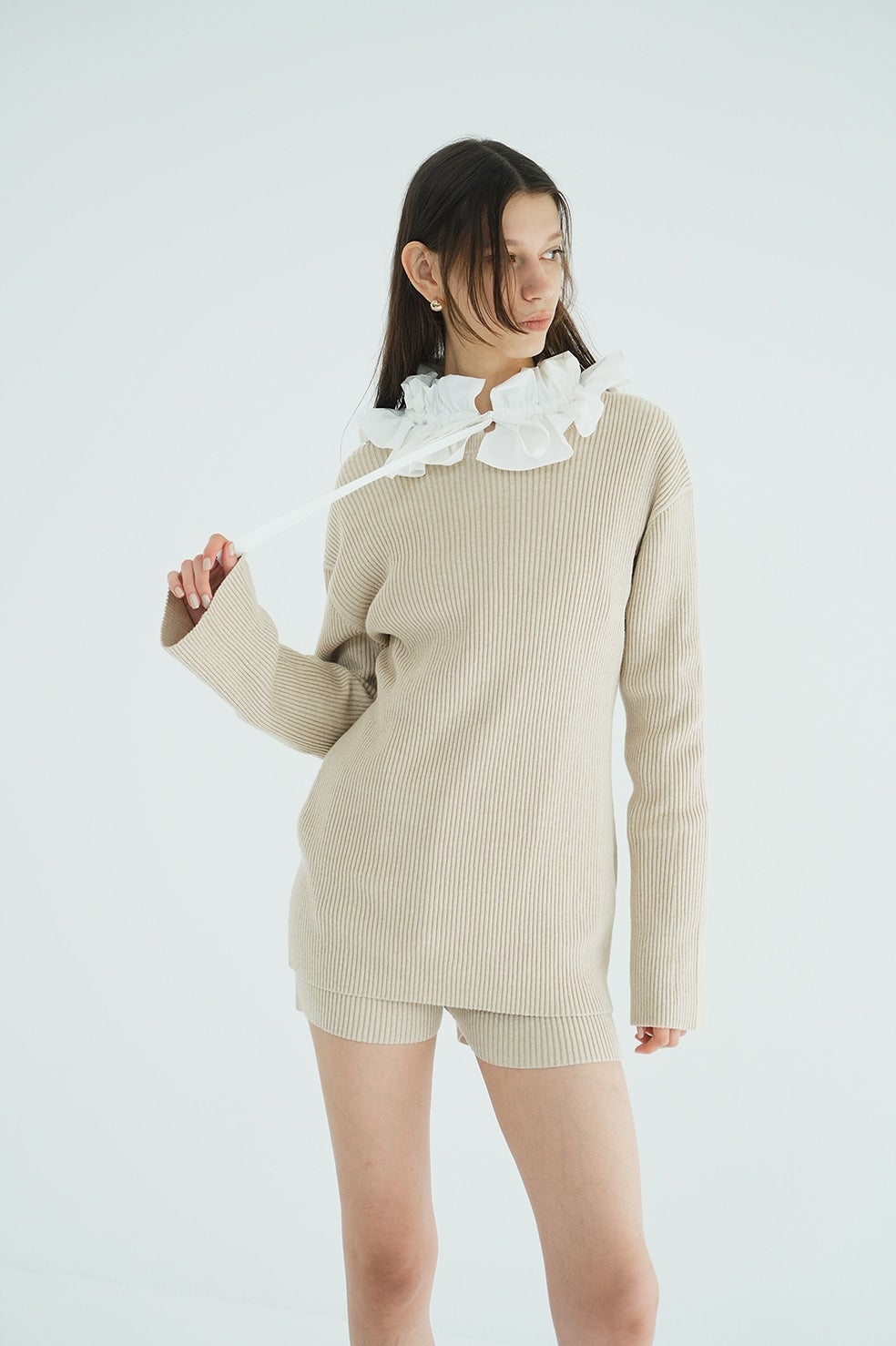 W FACE KNIT MINI ONEPIECE