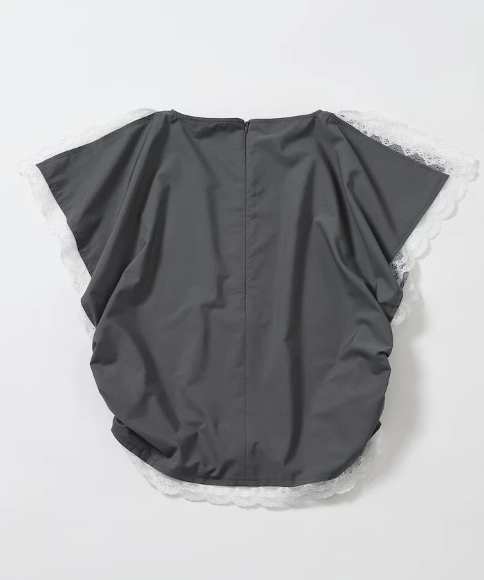 Handkerchief Sleeve Shirring Blouse