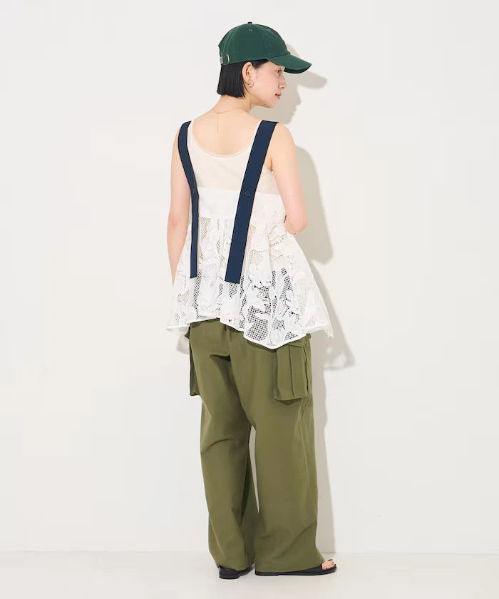 Flower Motif Batten Lace Iris Hem Camisole Top 【Limited Edition】