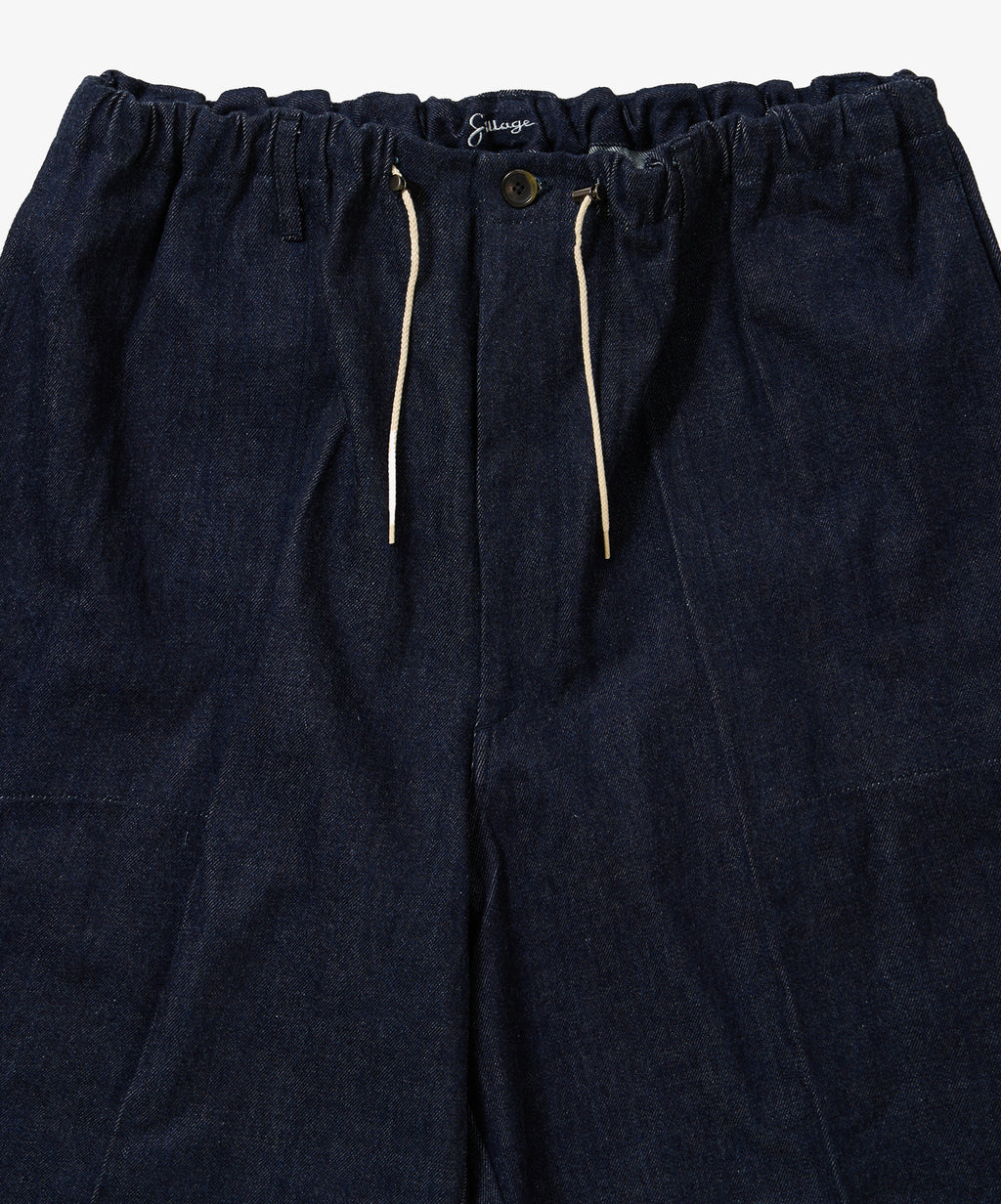 circular fatigue shorts denim one wash