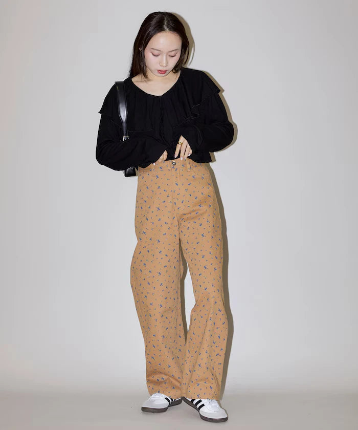Floral Print Curved Pants Limited Edition