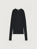 WOOL SILK SOFT RIB L/S TEE