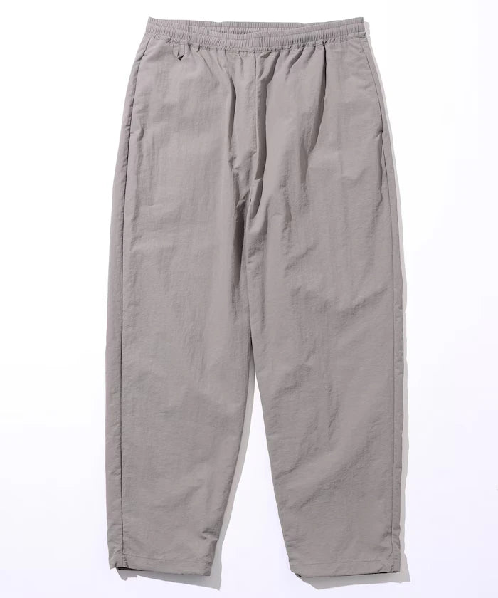 Wide Straight Nylon Track Pants / Tapered Silhouette Easy Nylon Pants