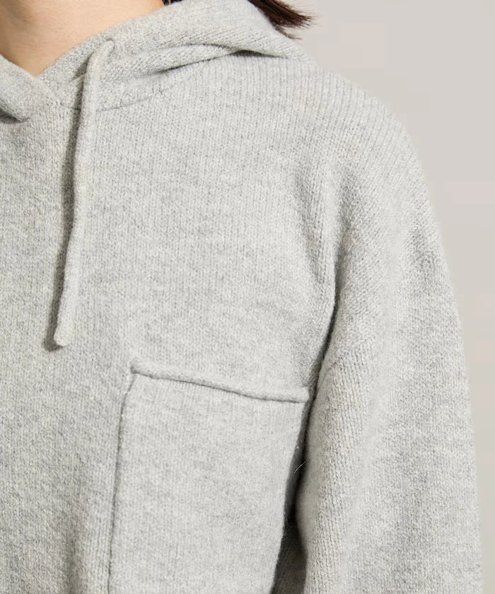 Knit hoodie with pockets