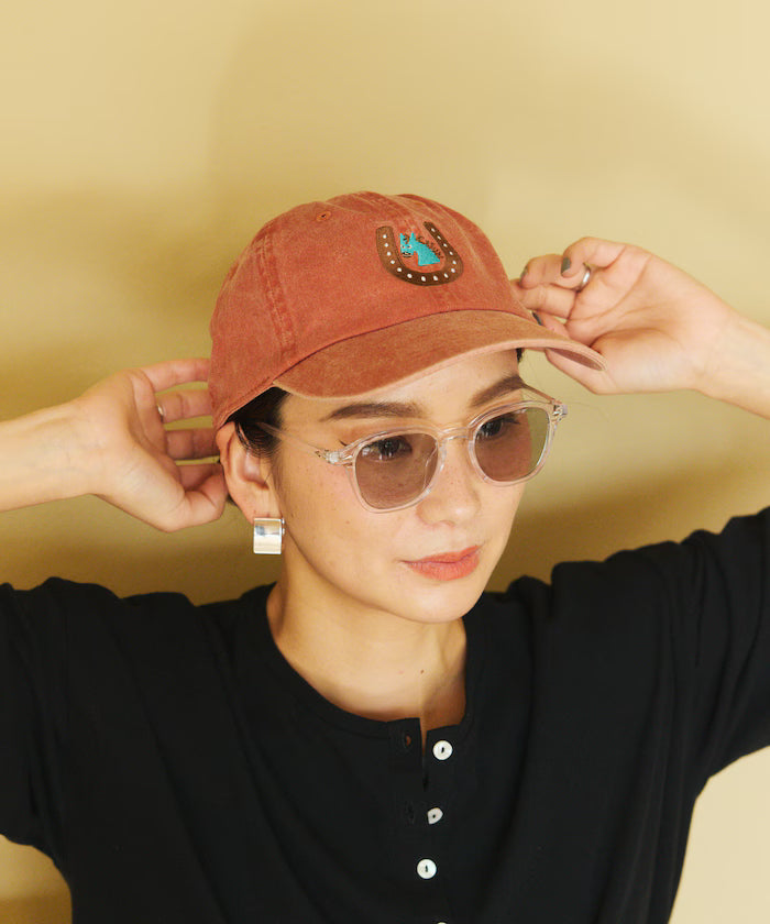 TOYAMEG Kaiun Horse Cap One Point Pigment Embroidery Cap