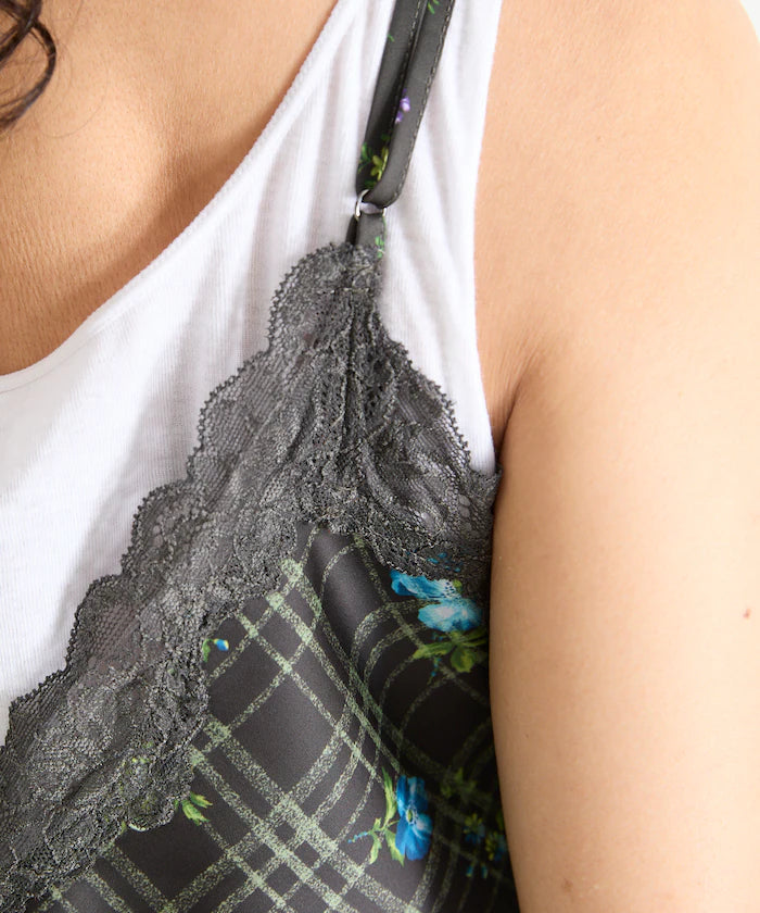 2WAY Floral Satin Camisole