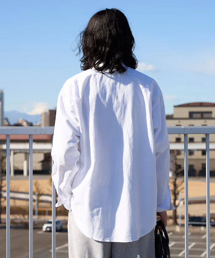 Oversized Classic Regular Collar Chambray Shirt Long Sleeve