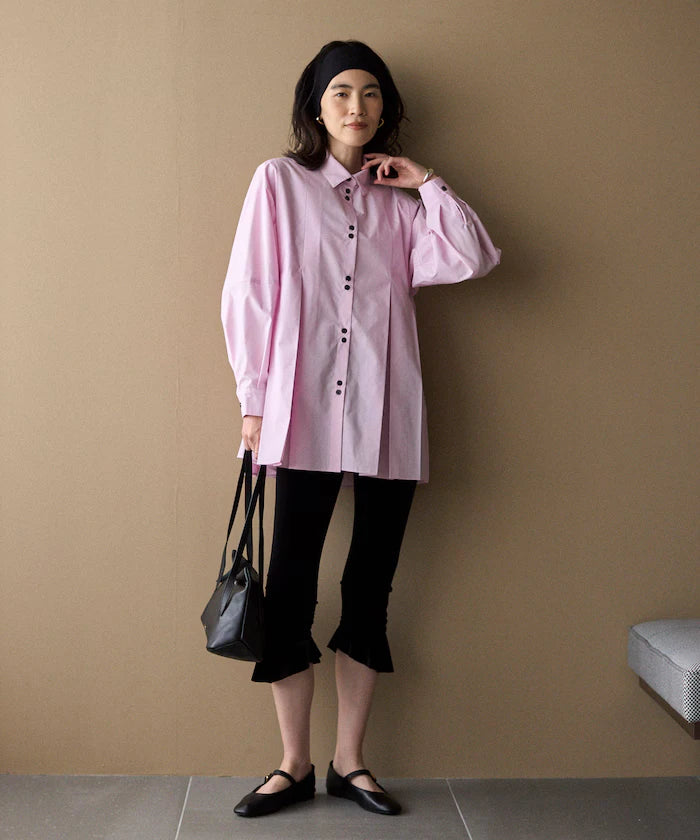 Box Stacked Balloon Sleeve Long Sleeve Shirt