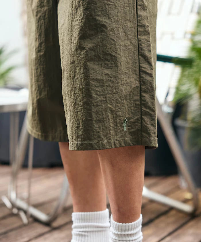 Nylon Sleek Water Length Baggy Shorts