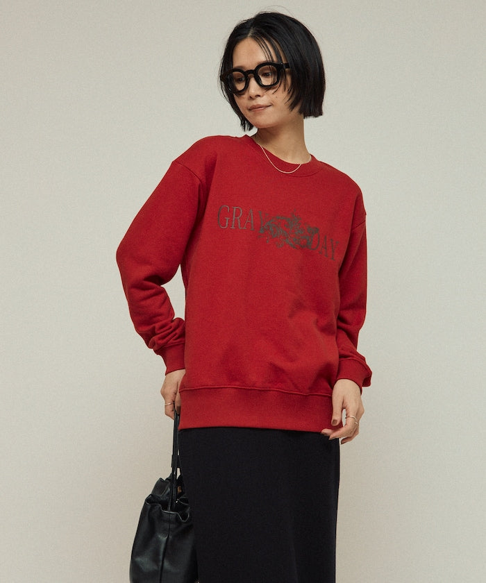 Organic Cotton Animal Logo Print Sweat / CAT / Relaxed Fit / French Terry Sweat