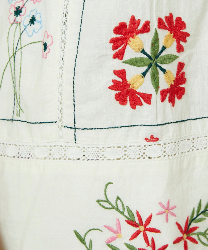 Patchwork Flower Embroidery Shirt