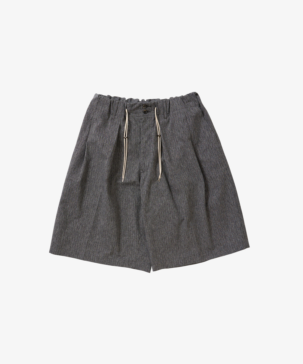 banshu ori circular short pants herringbone