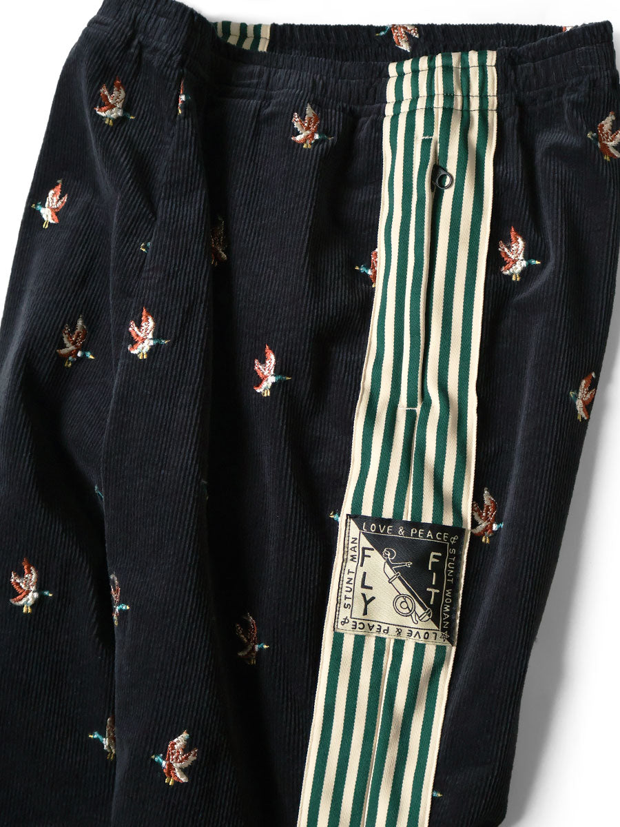 11W Stretch Corduroy Duck Embroidery Track Pants...