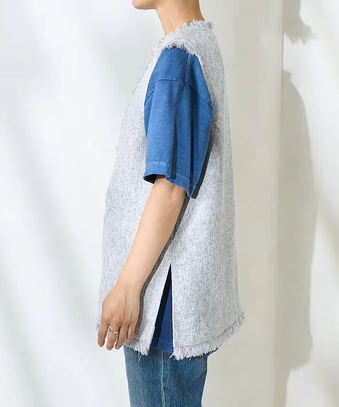 V-Neck Summer Tweed Vest