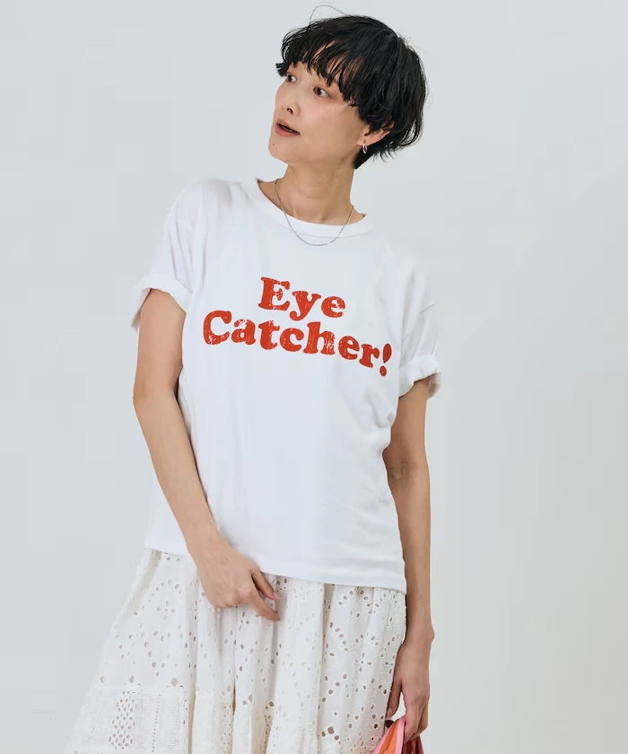 Vintage-Like Used Essence Print T-Shirt