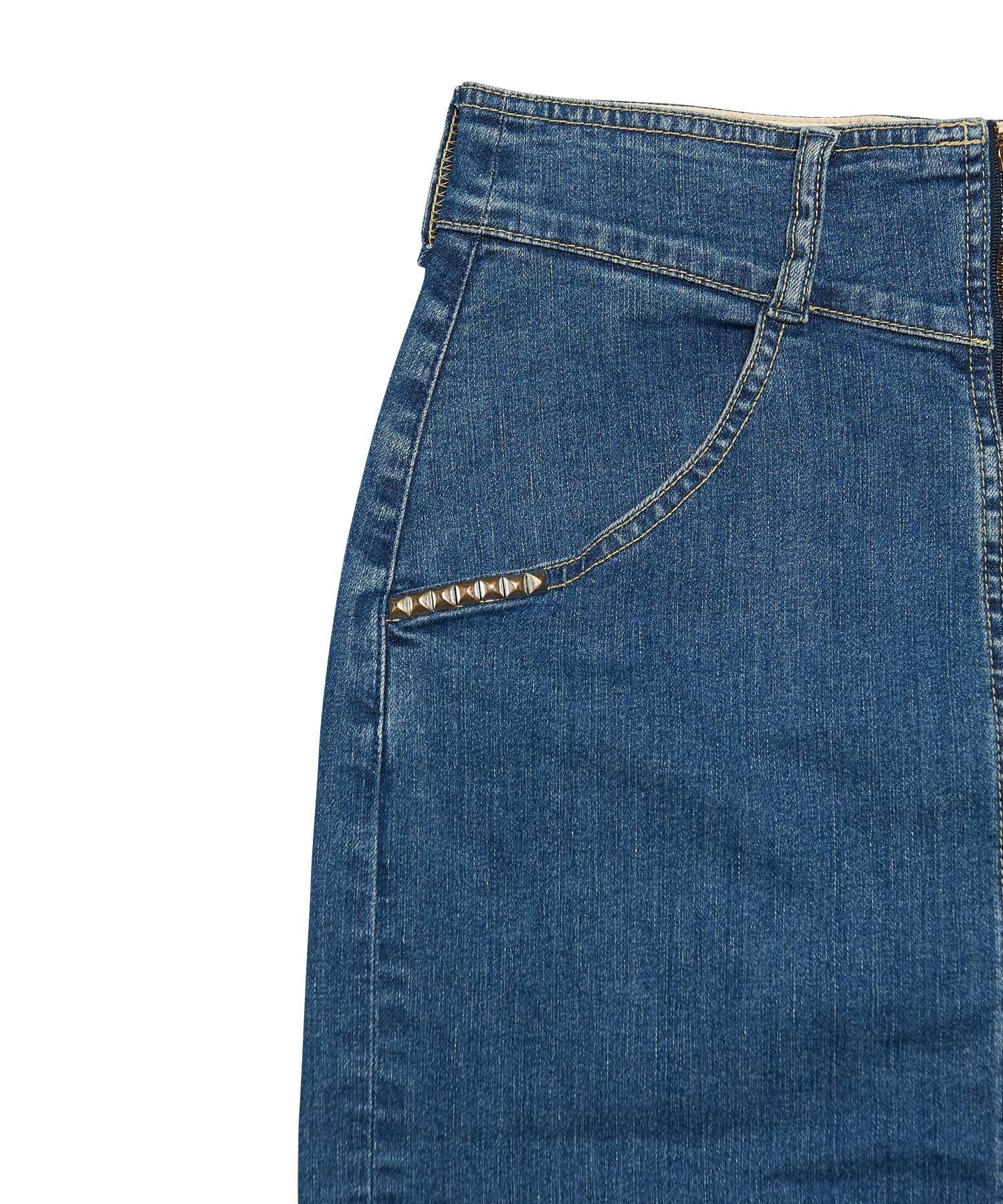 Front ZIP Tight Denim Skirt