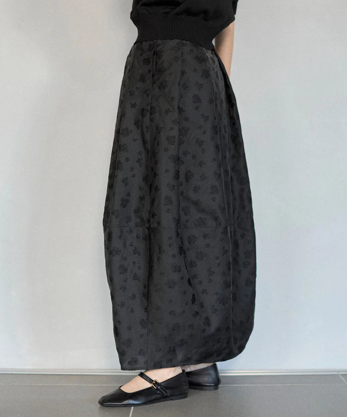 Flower Sheer Jacquard Cocoon Skirt
